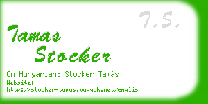 tamas stocker business card